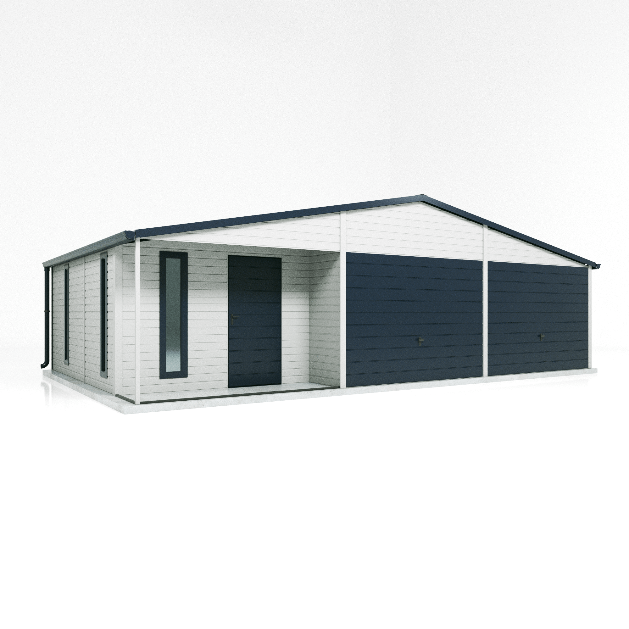 GARAZ 9X6 9X5 POZIOM - OKNO 40X180_1. BIEL + GRAFIT